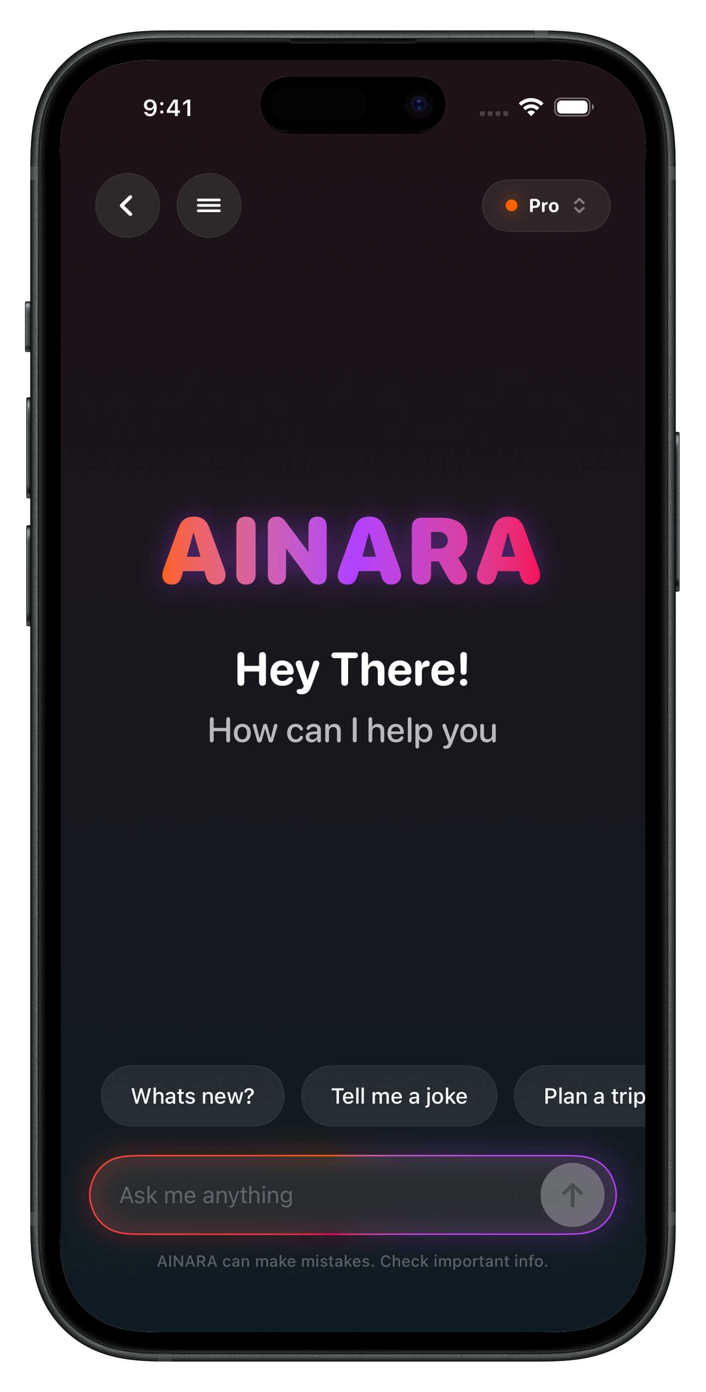 Ainara AI Chat Interface